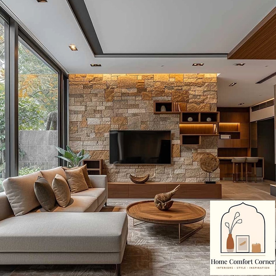 Introduce Natural Stone or Wood Accents