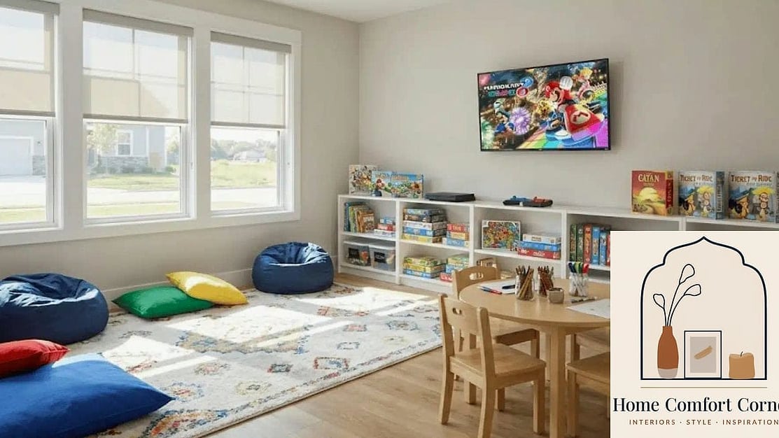 Kid-Friendly Playroom with Soft Textures and Bright Colors