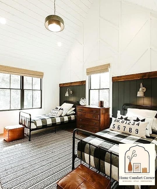 18 Farmhouse Decor Inspiration Boards You'll Want to Copy 18 Kids' Bedroom with Painted Wood Bunk Beds