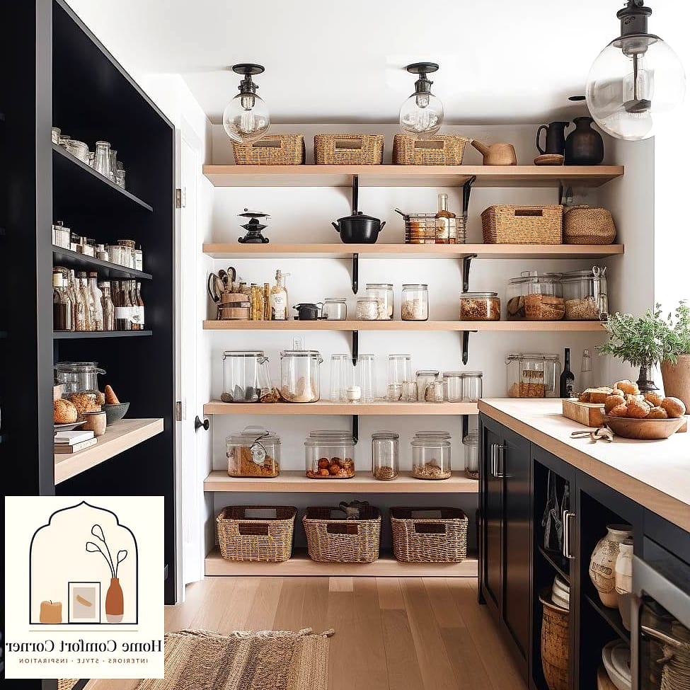 A Kitchen Pantry Door Painted a Bold Color