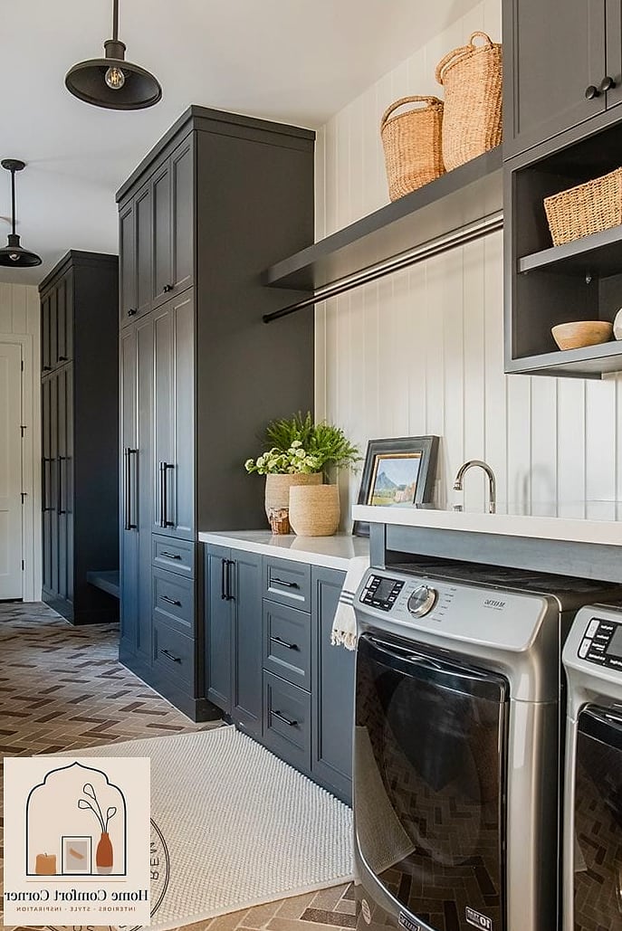A Laundry Room With a Folding Counter