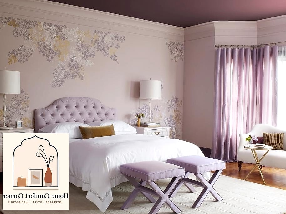 Lavender Bedroom Walls with White Trim