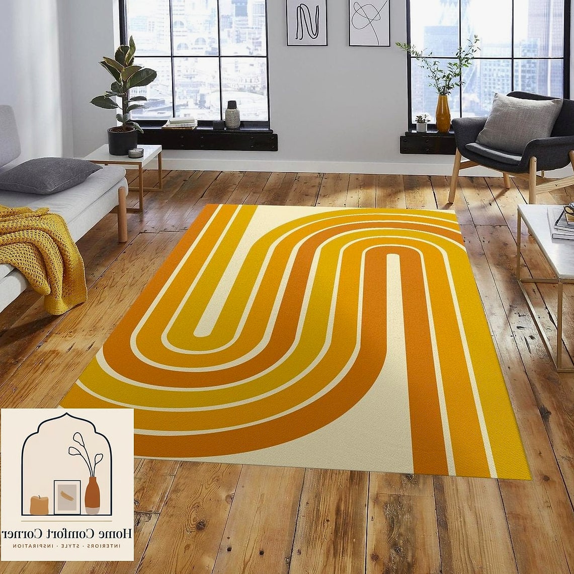 Layered Area Rugs in Graphic Patterns
