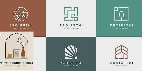 15 Beautiful Interior Design Logo Inspiration Photos Worth Saving 9 Layered Color Block Emblem