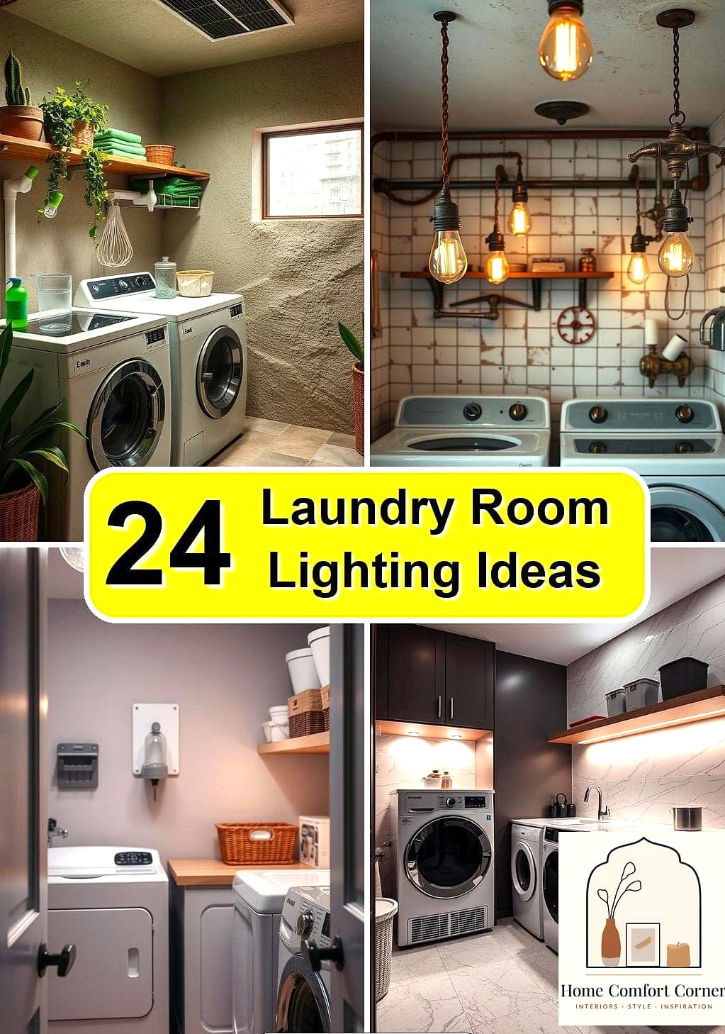 18 Diy Laundry Room Ideas Designs That Maximize Style and Function 11 Layered Lighting for a Better Work Space