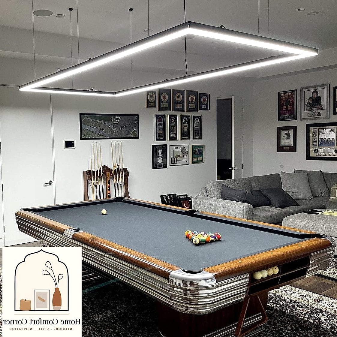 20 Billiards Room Decor Ideas From Homes We Absolutely Love 14 Layered Lighting Beyond the Table