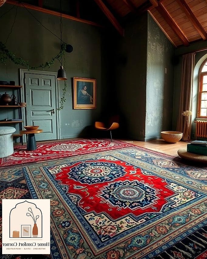 Layered Rugs in Worn Patterns