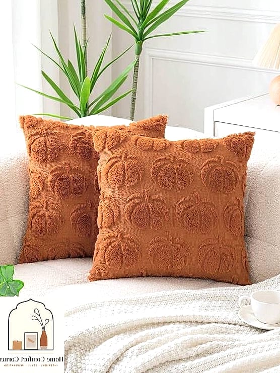 Layered Throw Pillows in Mixed Textures