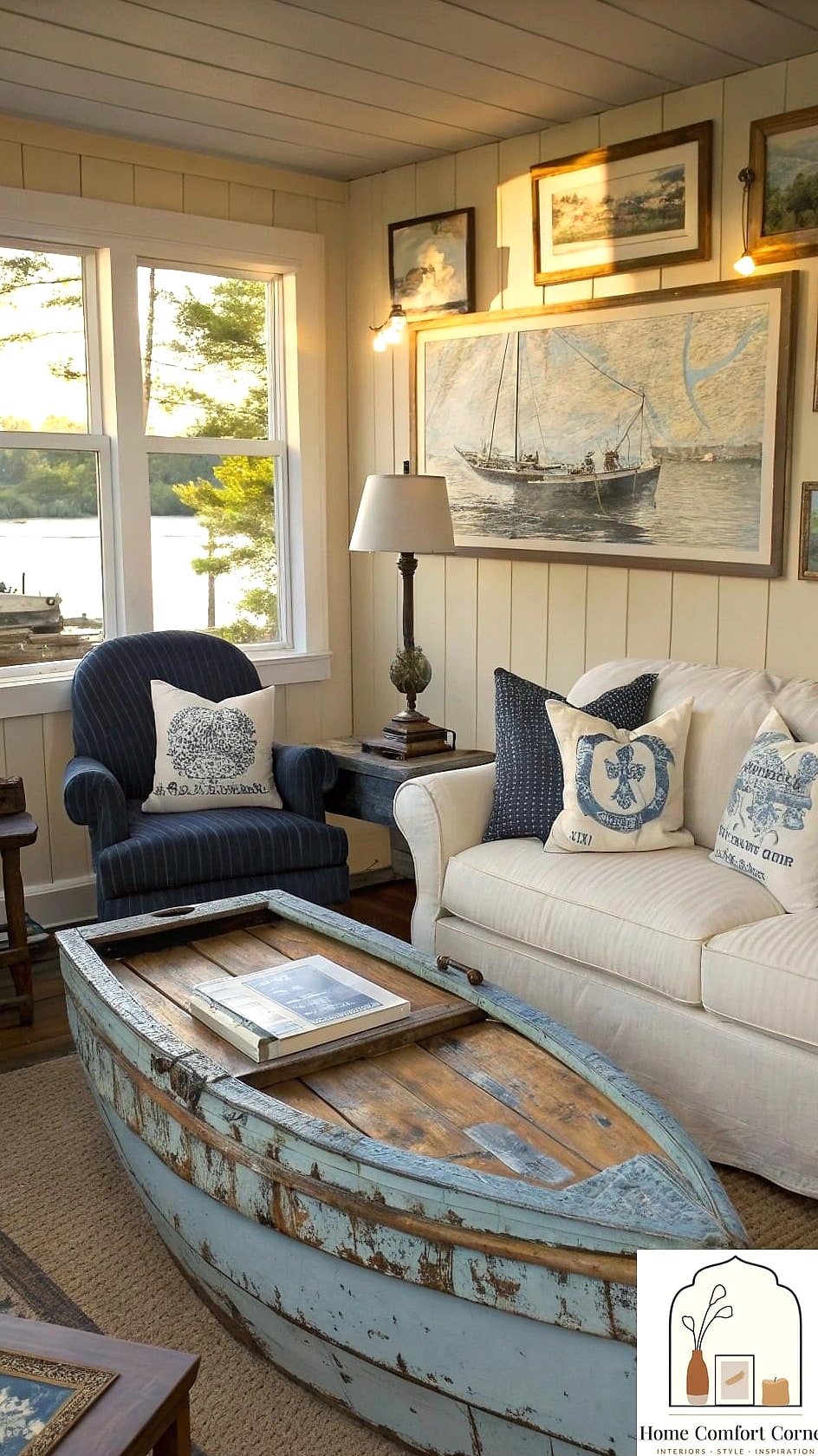 Layered Vintage Nautical Maps as Wall Art