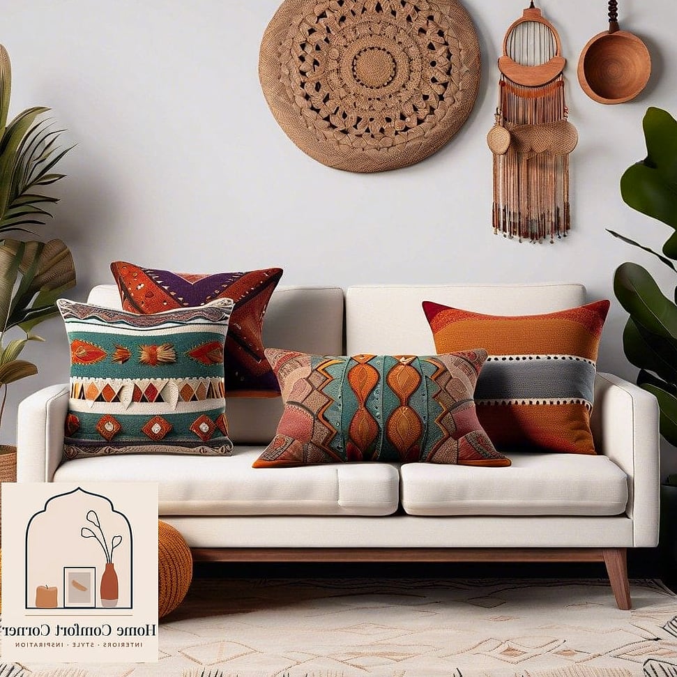 Layer in Textured Throw Pillows and a Chunky Throw Blanket