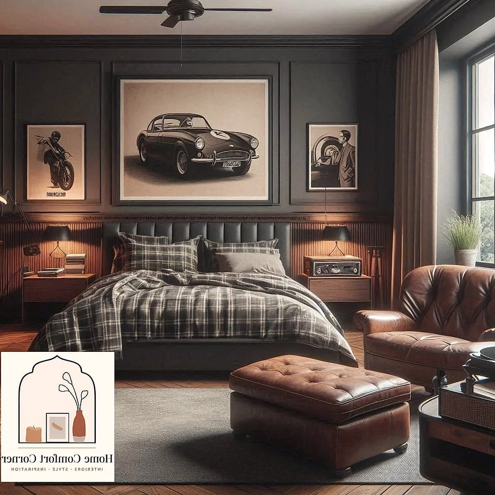 21 Stunning Mens Room Decor Ideas for Every Budget 7 Leather and Canvas Storage Bins
