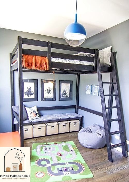 Loft Bed with Desk Underneath