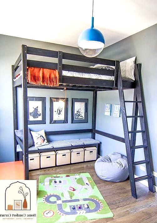 Loft Bed with a Reading Nook Underneath