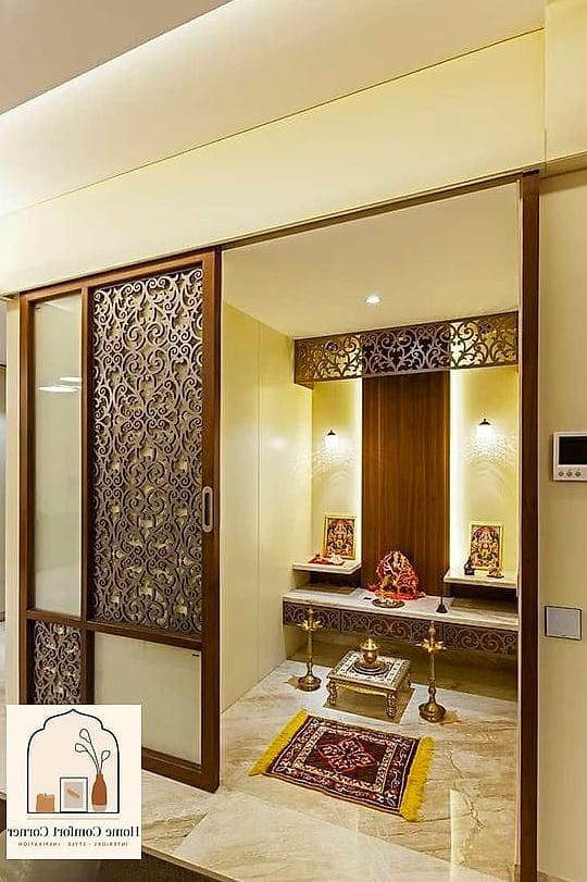 Mandir with Sliding Doors
