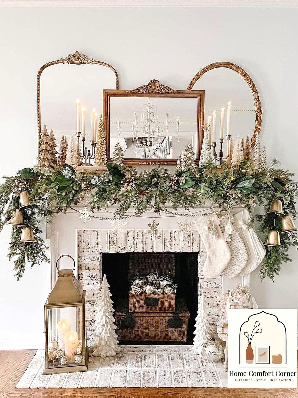 22 Stunning Christmas Room Decor Ideas Ideas for Every Budget 5 A Mantel Styled Like a Magazine Spread