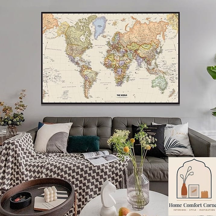 Map Posters in a Family Room