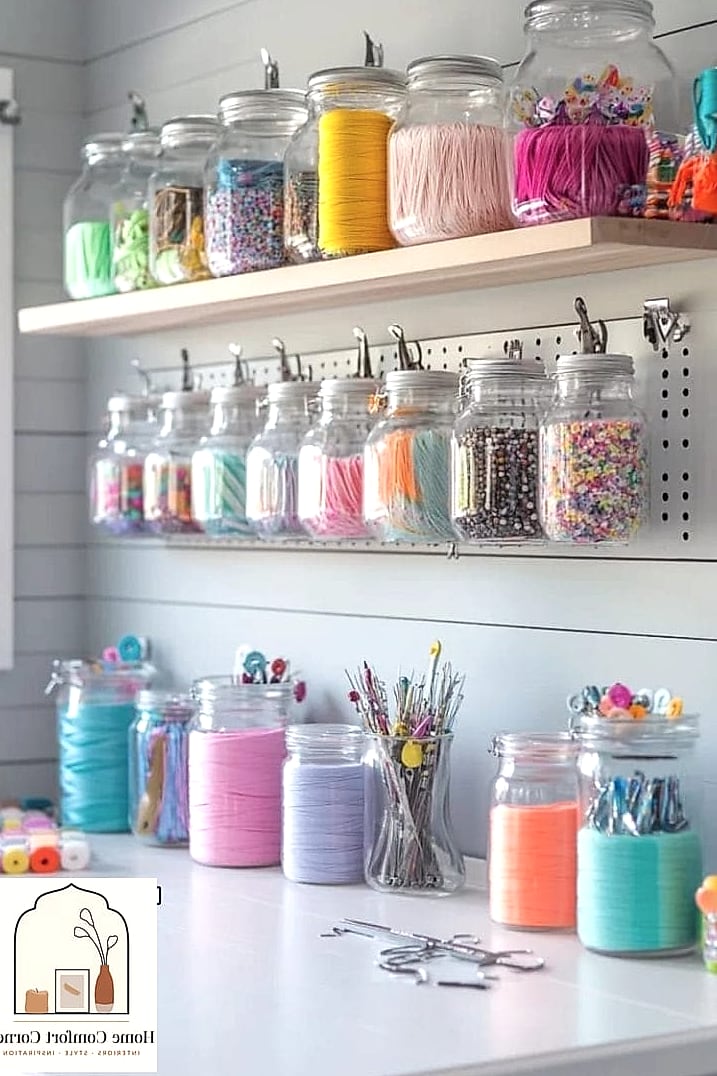 Mason Jars or Glass Canisters for Notions