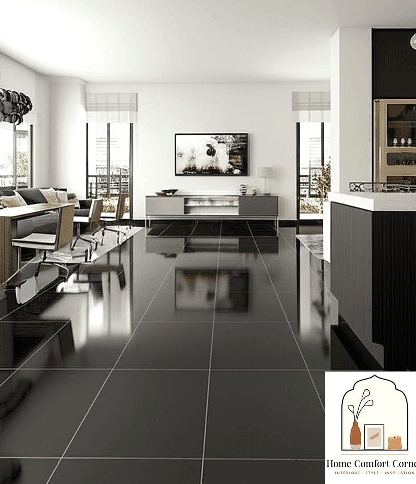 9 Pisos Interiores Designs You Need to See Right Now 6 Matte Black and White Checkerboard Tile
