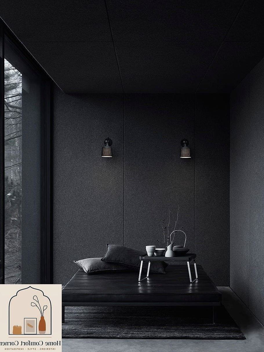 Matte Black Accents Against Neutral Walls