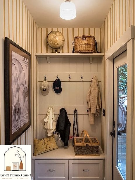 13 Room Ideas For Small Rooms Ideas From Homes We Absolutely Love 7 A Micro Mudroom By The Back Door
