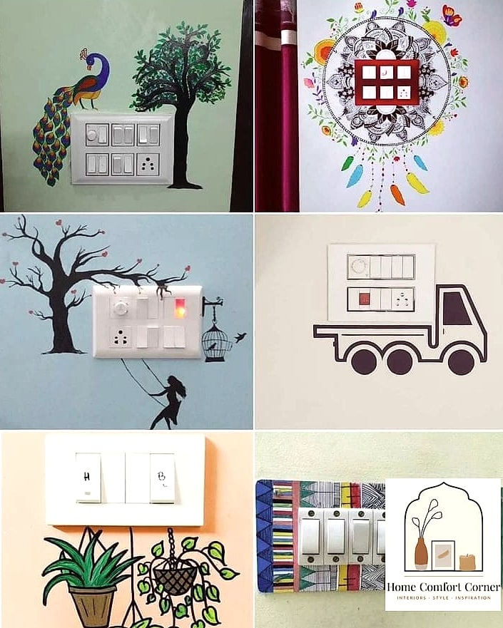 Mini Gallery Wall Around the Switch Plate