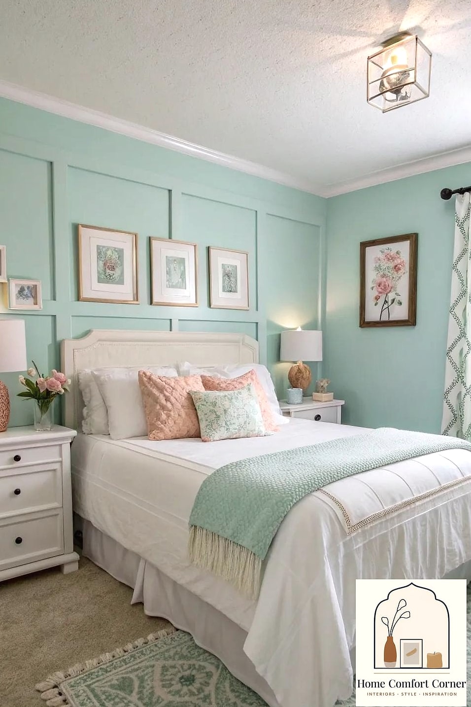 Mint Green Kitchenette in a Studio Apartment