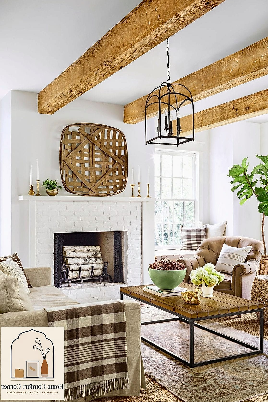 18 Farmhouse Decor Inspiration Boards You'll Want to Copy 6 Modern Farmhouse Living Room with Black Accents