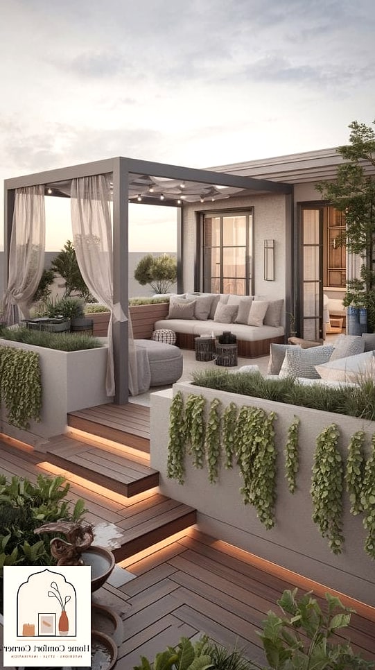 Modern Terrace with Sleek Outdoor Furniture