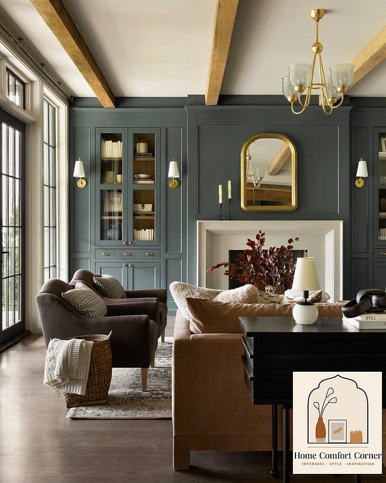 A Moody Accent Wall in an Unexpected Room