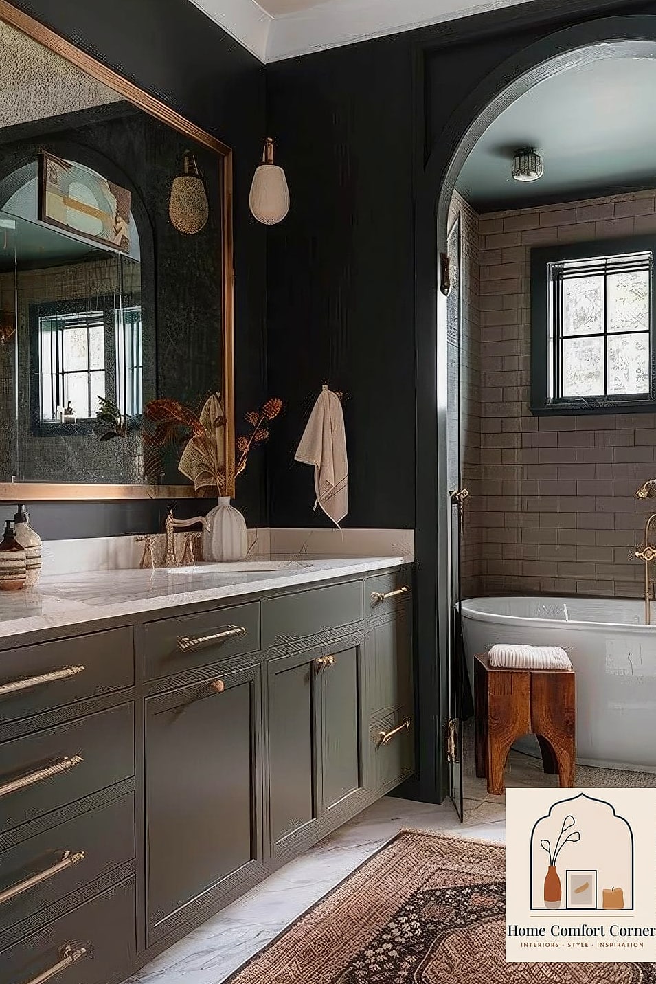 10 Stunning Dark Home Decor Ideas for Every Budget 4 Moody Bathroom with Dark Tile