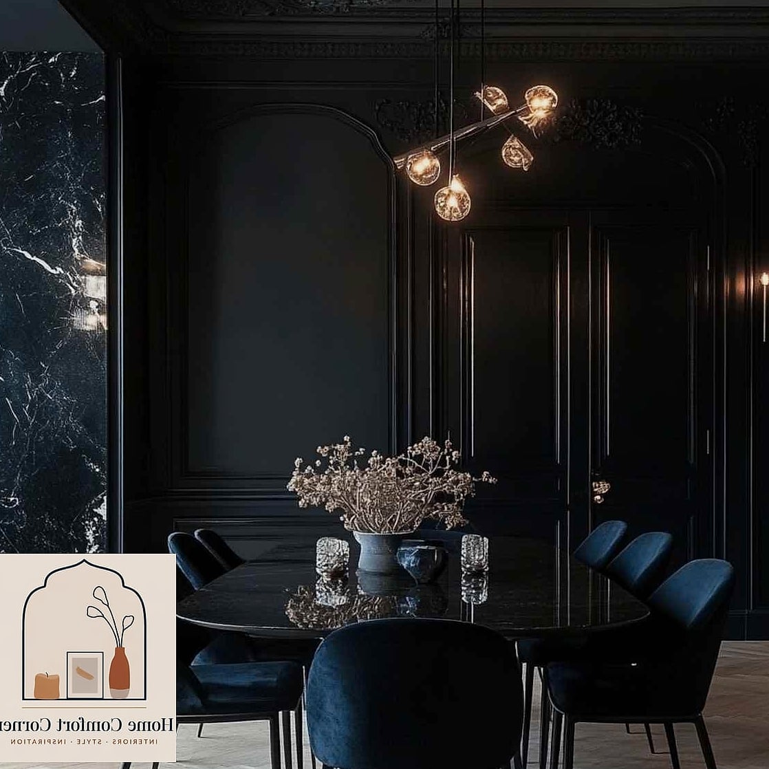 A Moody Black Dining Room for Entertaining