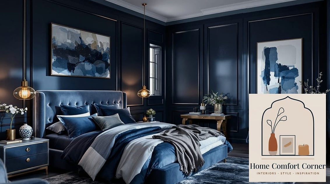 16 Room Decor Simple Inspiration Boards You'll Want to Copy 3 Moody Blue Bedroom