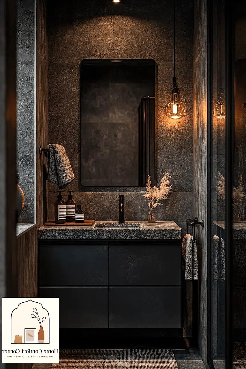 Moody Charcoal and Black Powder Rooms