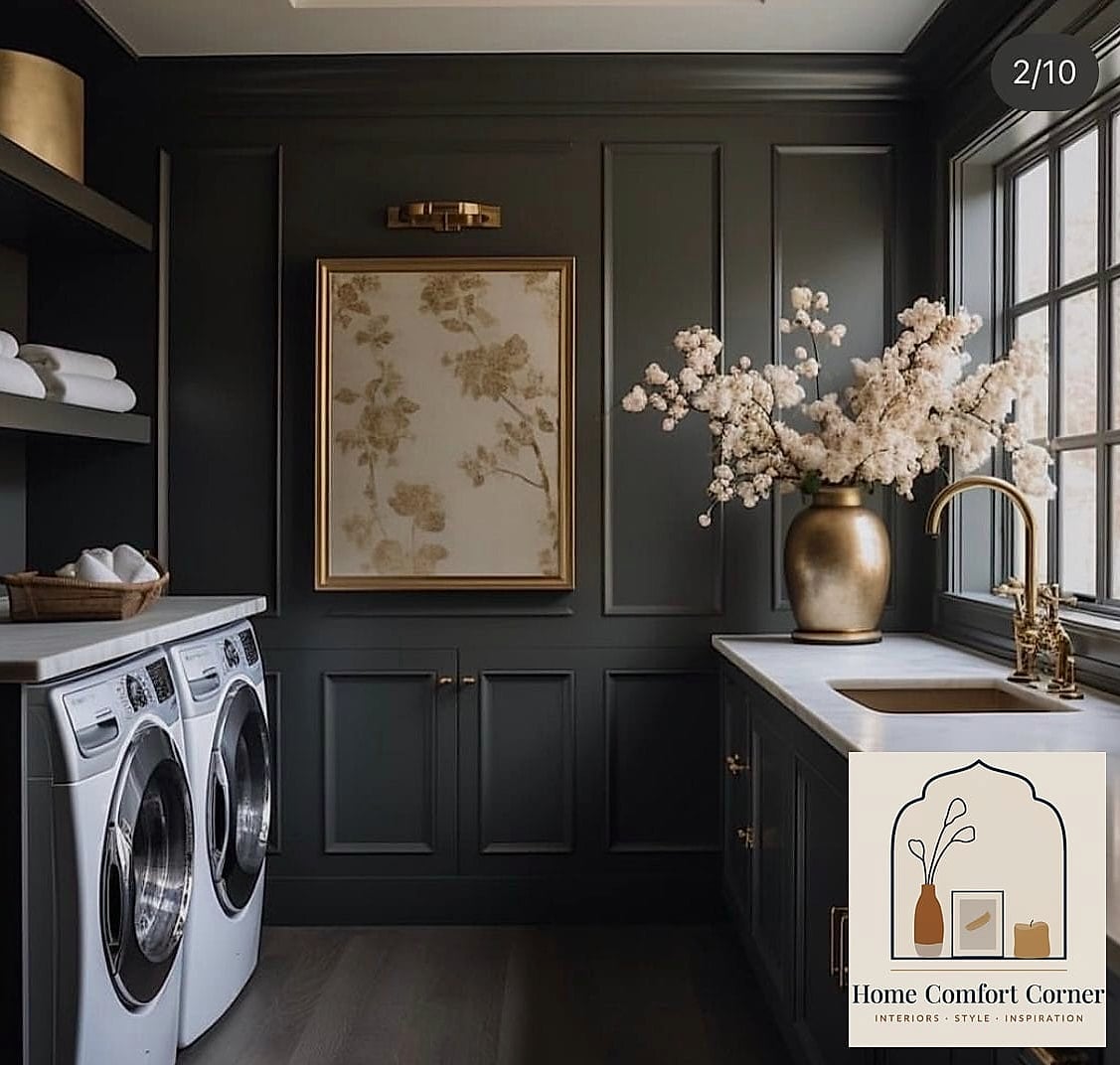 12 Laundry Room Decor Photos That Will Inspire Your Next Project 7 Moody Dark Cabinetry