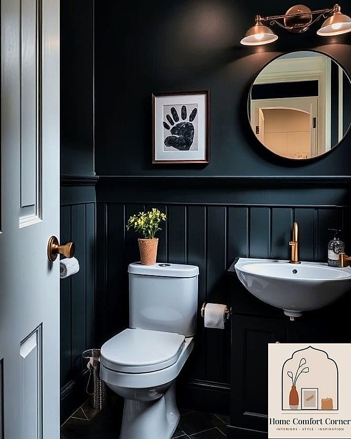 Moody Dark Paint with Gold Accents