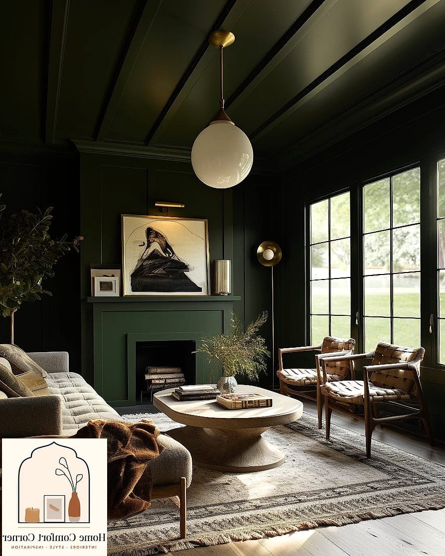 15 Interior Design Mood Board Makeovers That Look Incredibly Expensive 3 Moody Green Library Nook