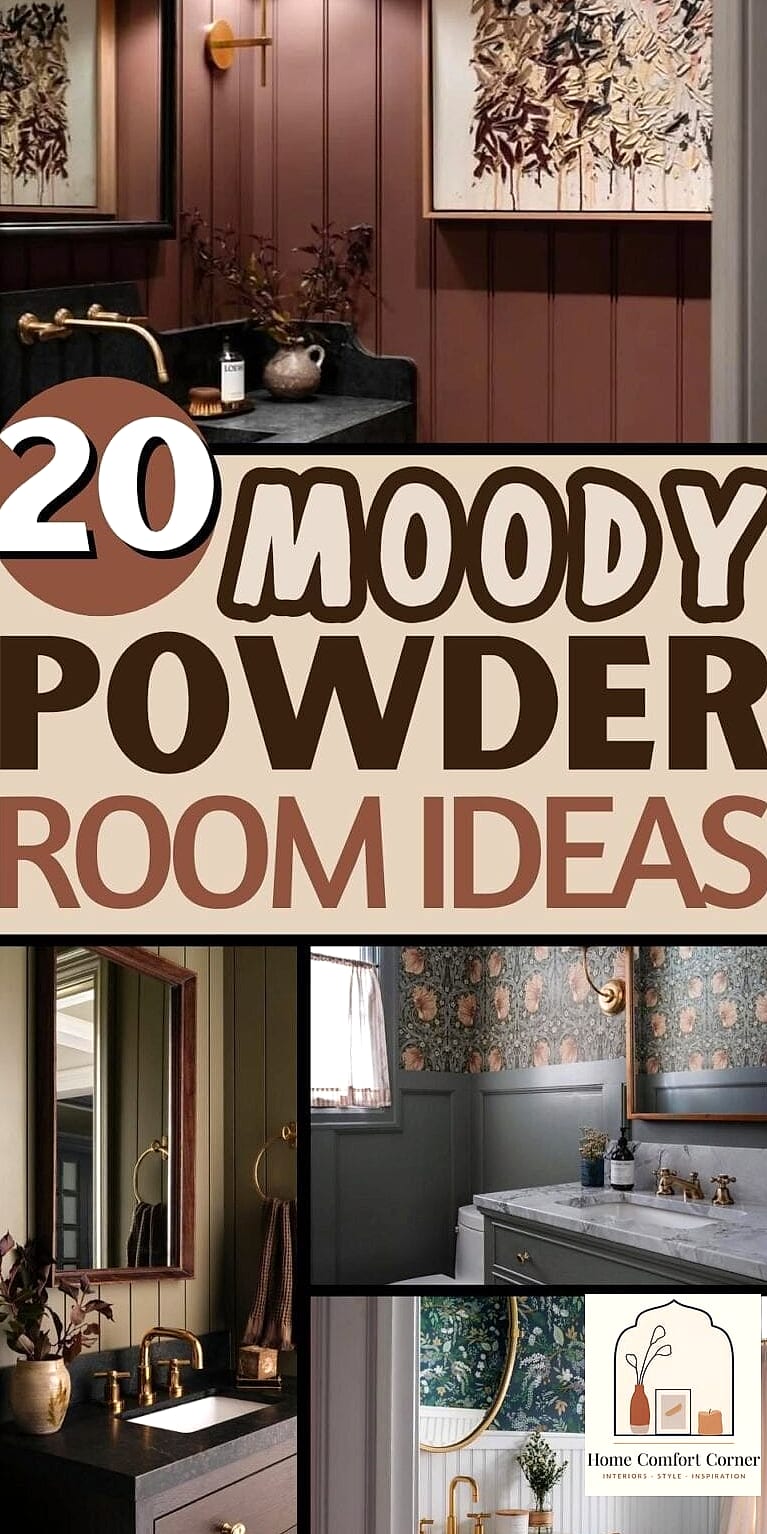 Moody Powder Rooms with Bold Wallpaper