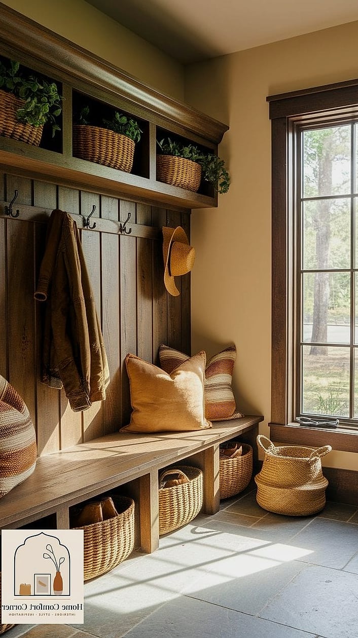 Mudroom Built-Ins Near the Back Door