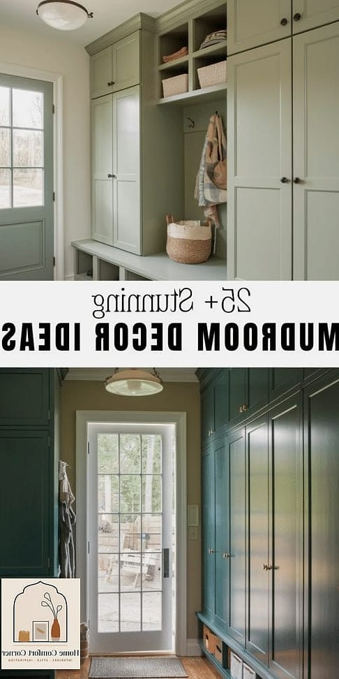 Mudroom Storage With Labeled Bins