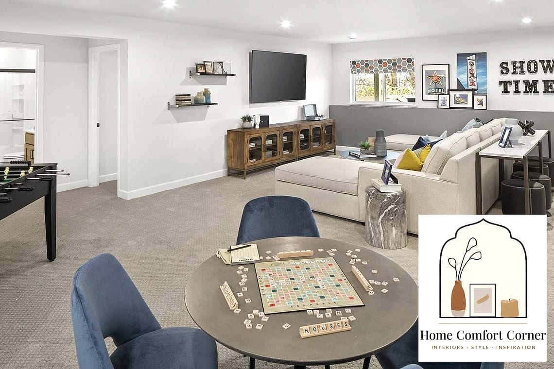 Multi-Purpose Family Game Room with Hidden Storage