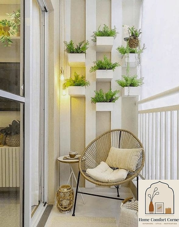 A Narrow Balcony Styled as an Outdoor Room