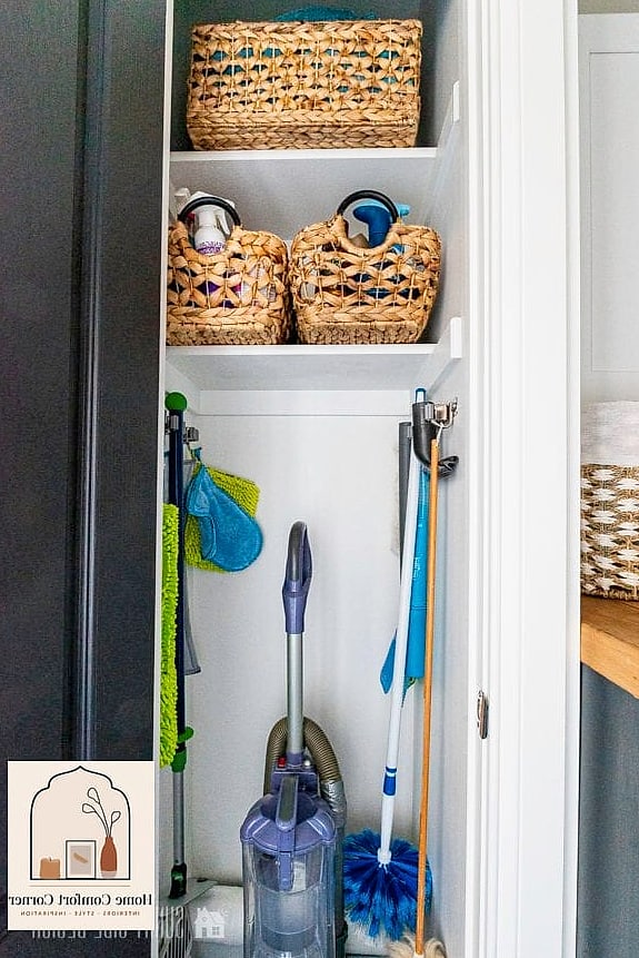 A Narrow Broom and Mop Cabinet