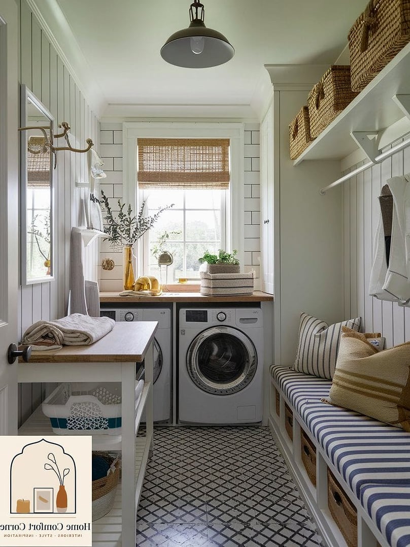 13 Small Room Ideas Before and After Transformations to Inspire 10 A Narrow Laundry Closet Gets Smart Storage