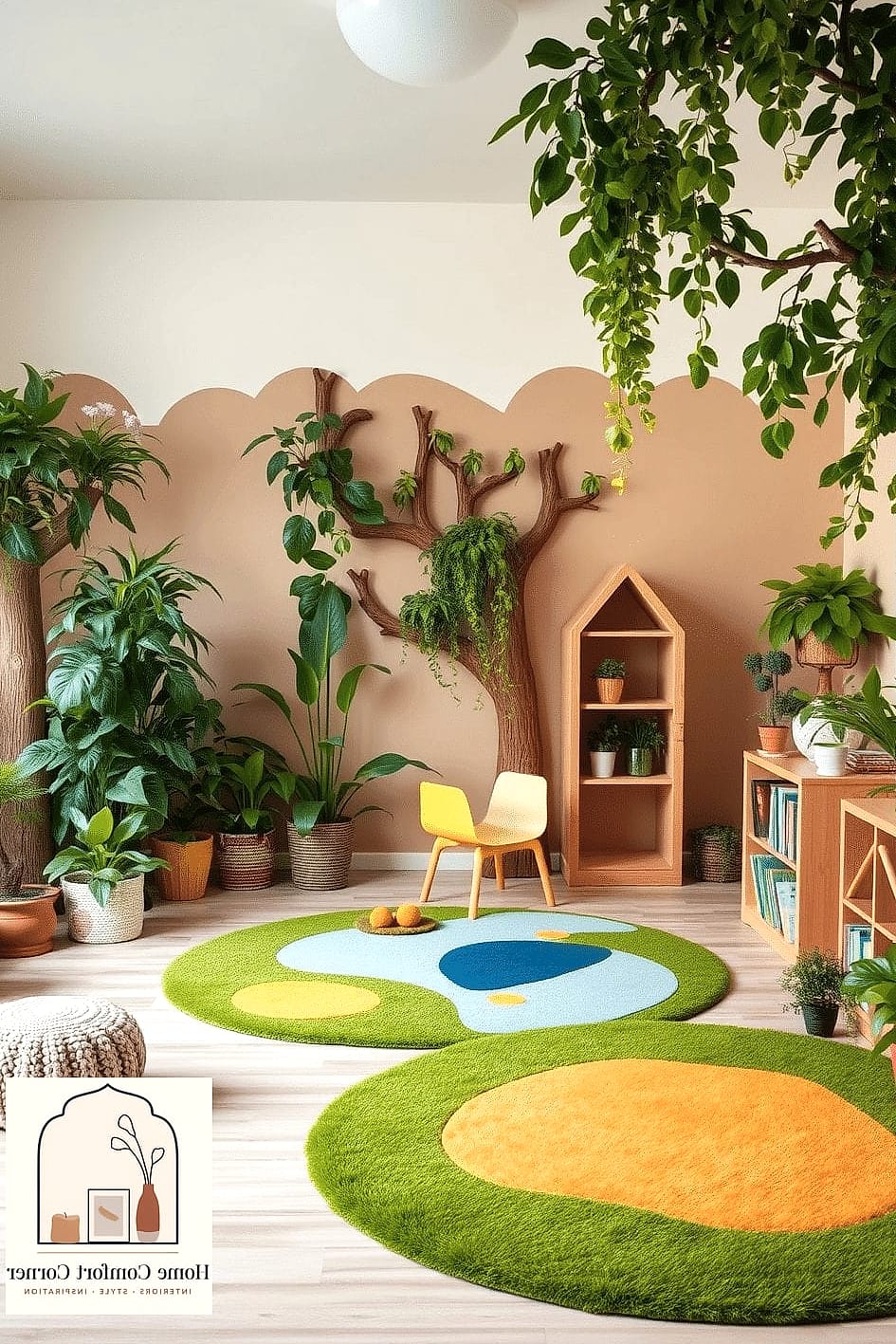 Nature-Inspired Palette with Wood and Greenery