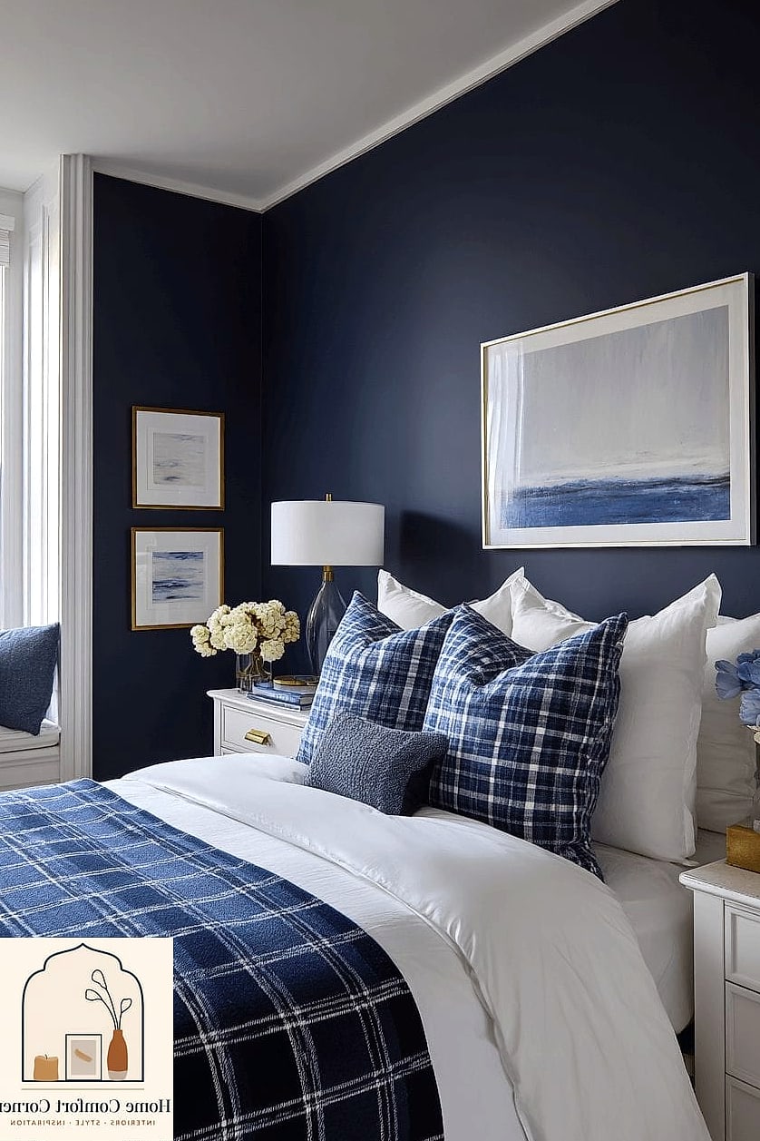 Navy and White Striped Rugs