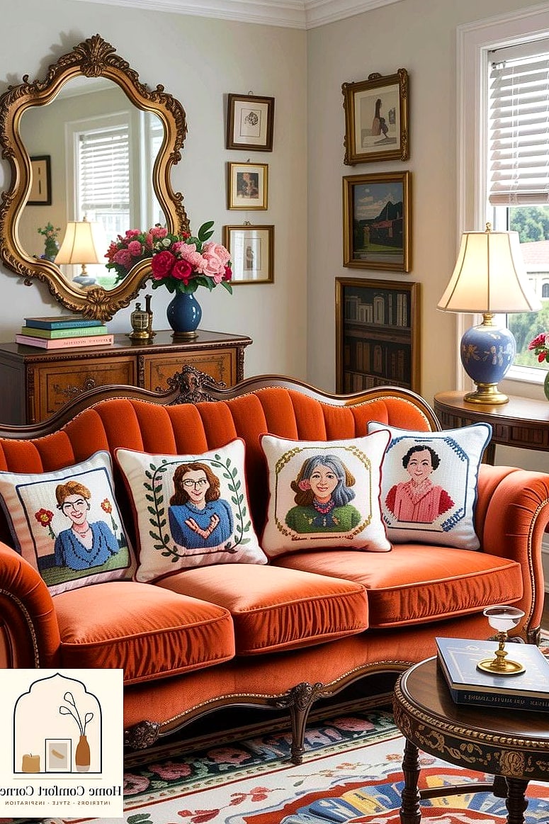 27 Classic Room Decor Ideas That Will Transform Your Space 19 Needlepoint or Embroidered Pillows