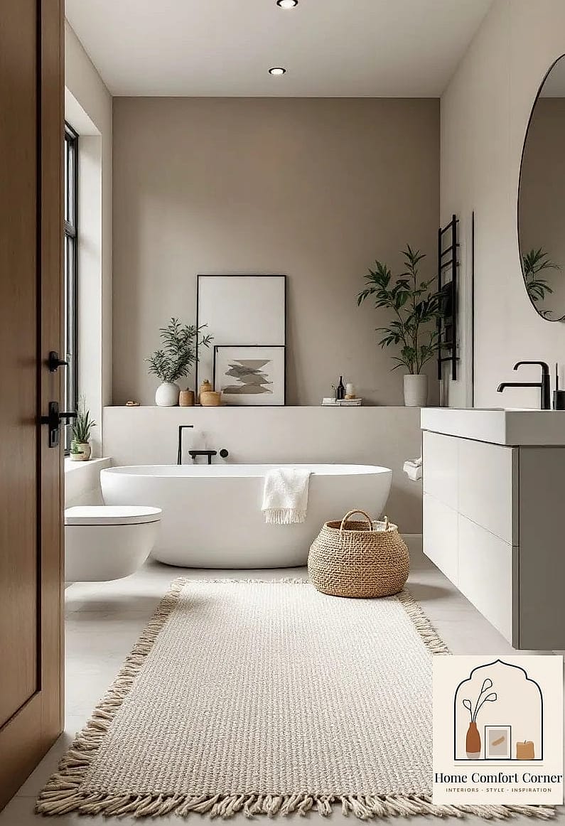 Neutral Bathroom with Large-Format Porcelain Tile