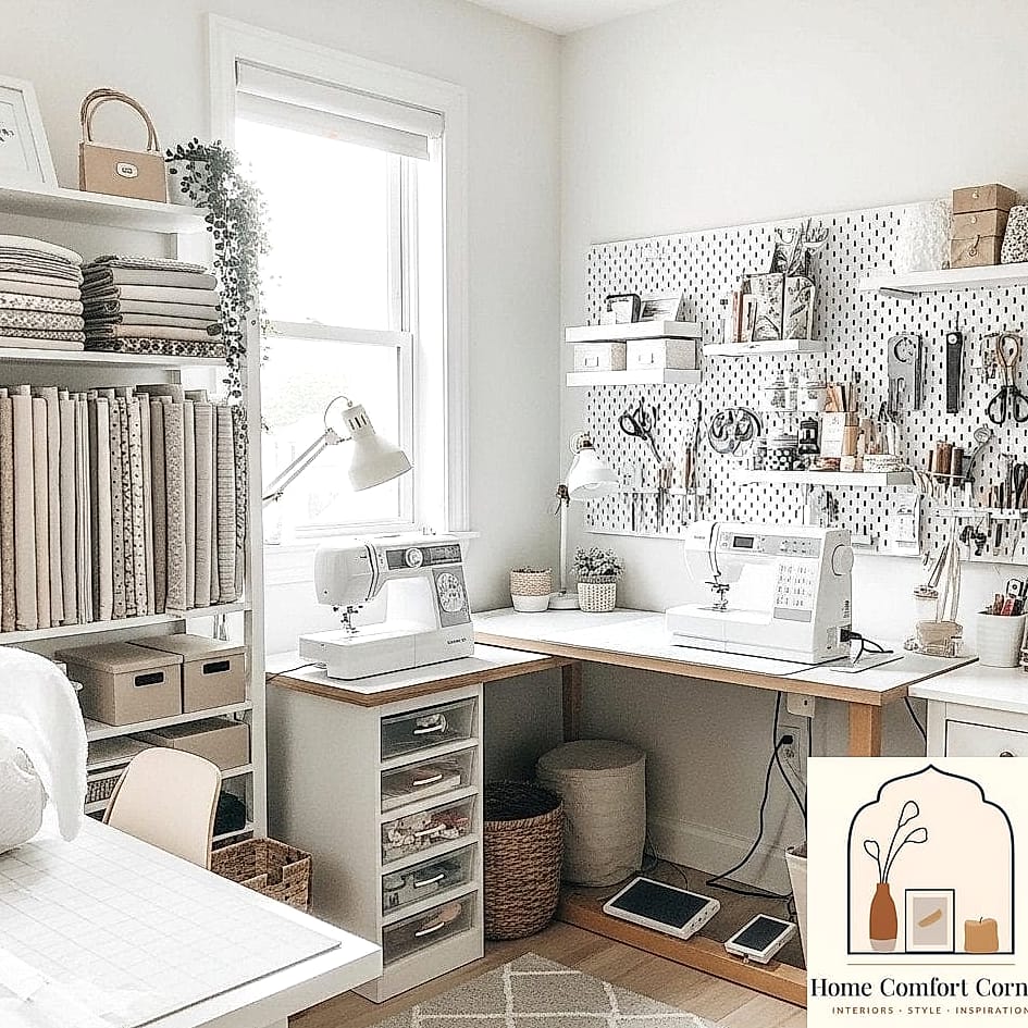 A Neutral Color Palette With Colorful Fabric as the Accent