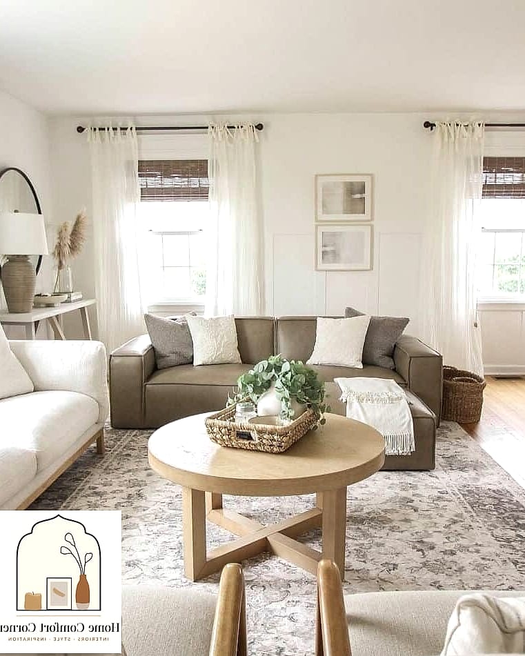 13 Modern Farmhouse Decor Ideas to Steal From Interior Designers 5 Neutral Color Palette with One Bold Layer