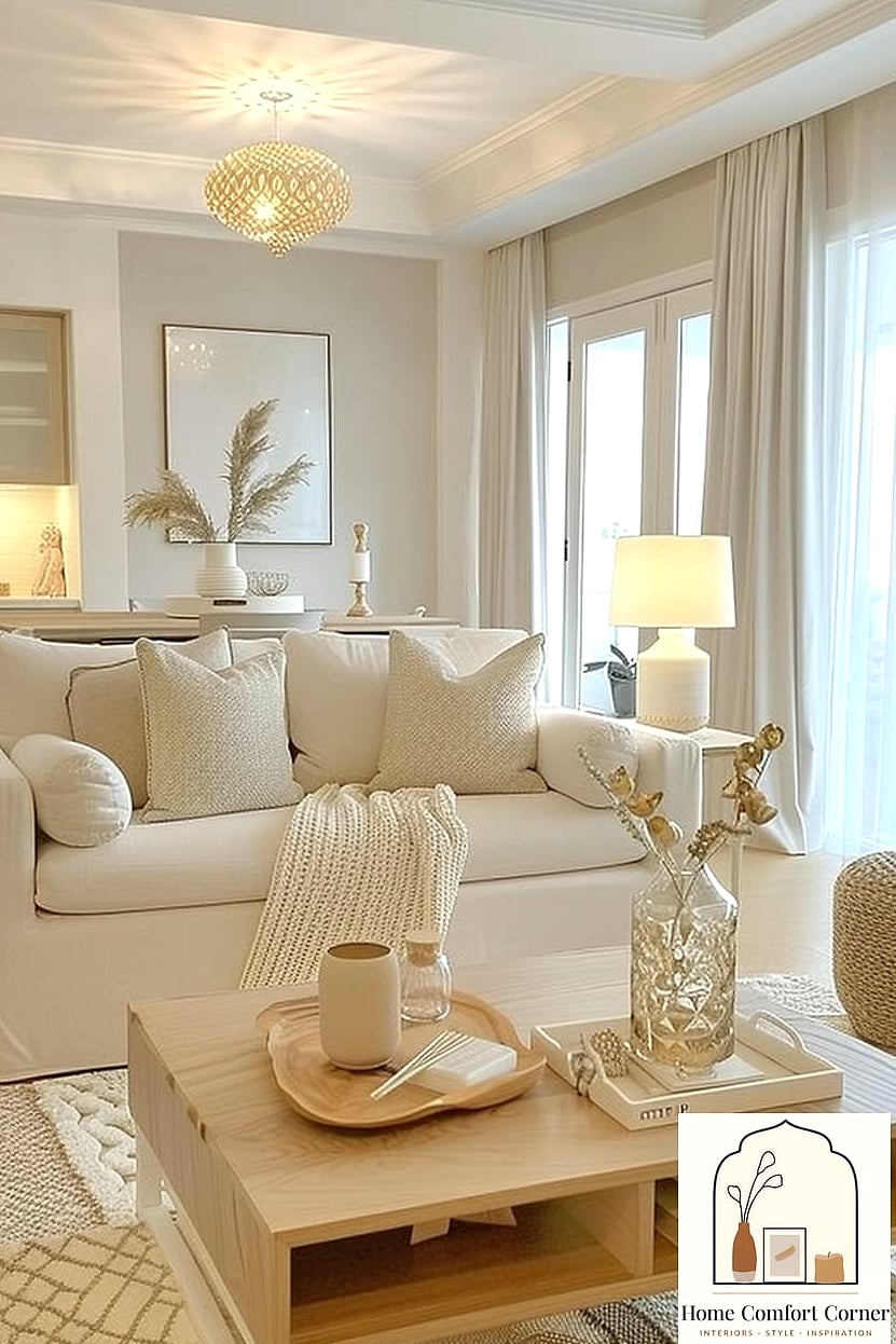 Neutral Palette with Textured Throw Pillows
